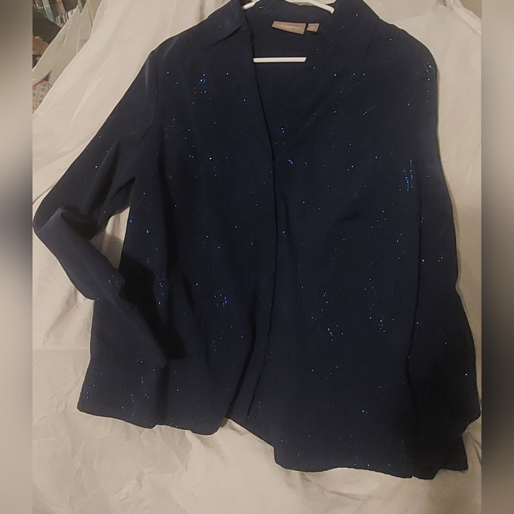 Croft & Barrow Blue glitter shirt